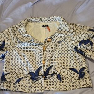 Taikonku patterned button-down top Size Small